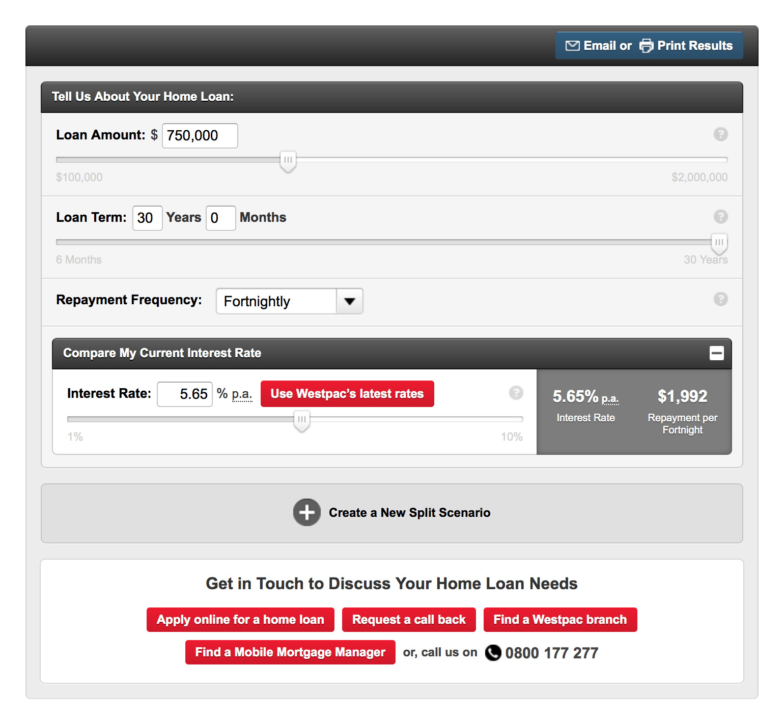 Cactuslab · Work · Westpac Calculators