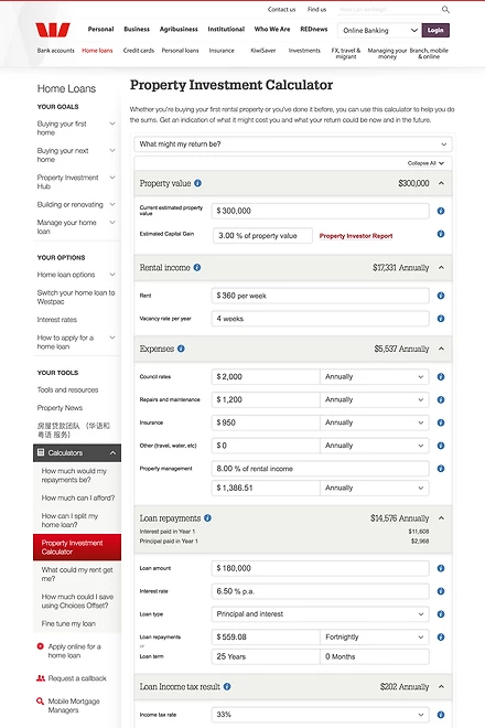 Image for Westpac Calculators