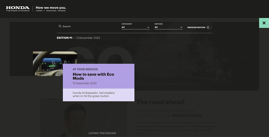 Detail image for Honda GO Magazine