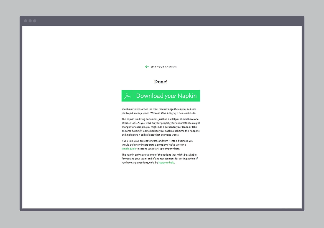 Detail image for Back of a Napkin