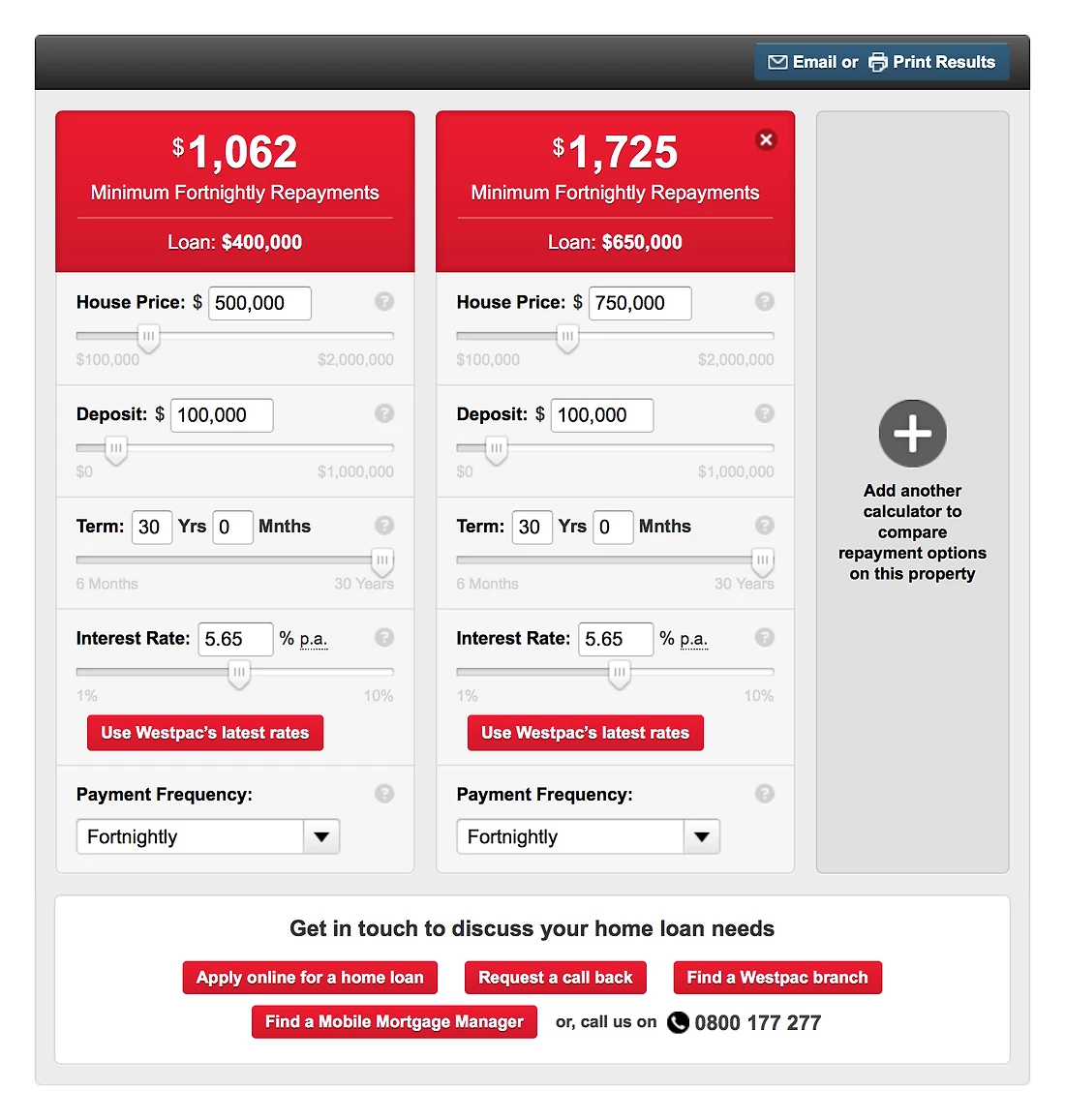 Detail image for Westpac Calculators